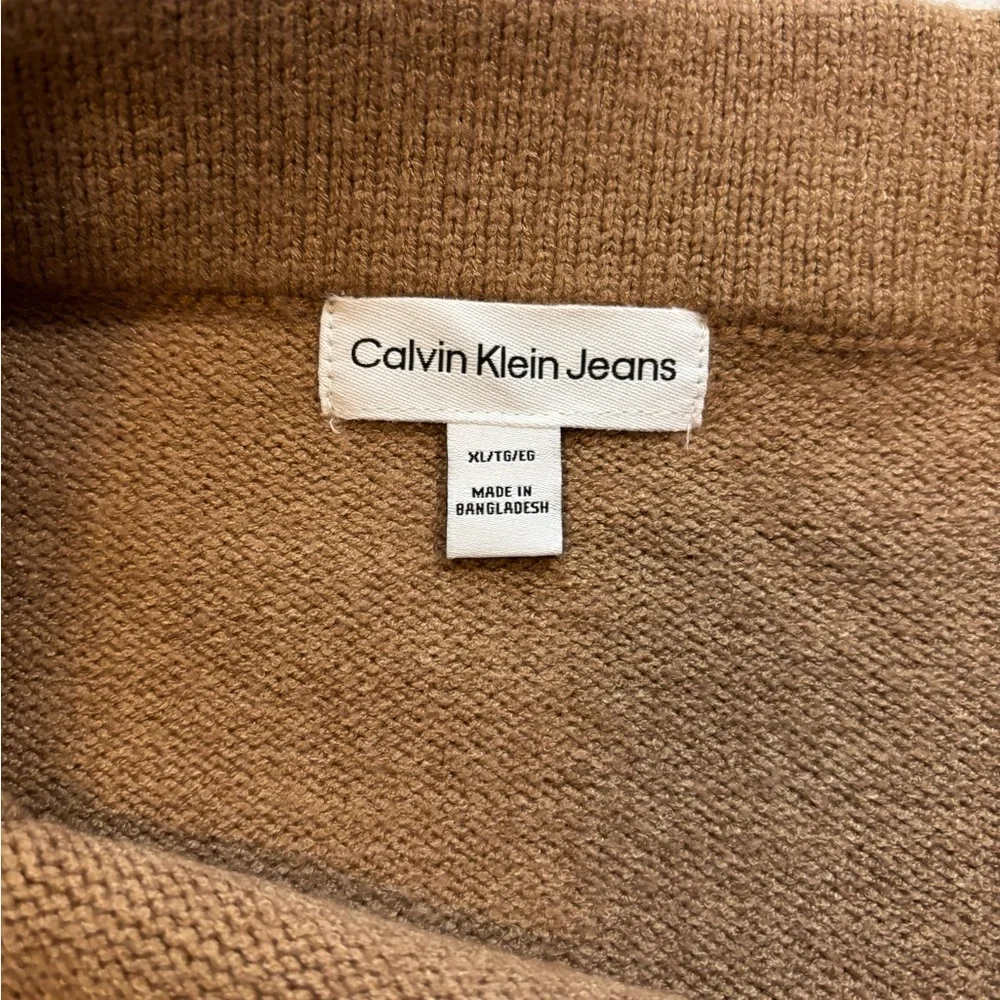 CALVIN KLEIN Jeans Woman’s Cable‎ Knit Midi Skirt Tan sz XL viscose/poly blend